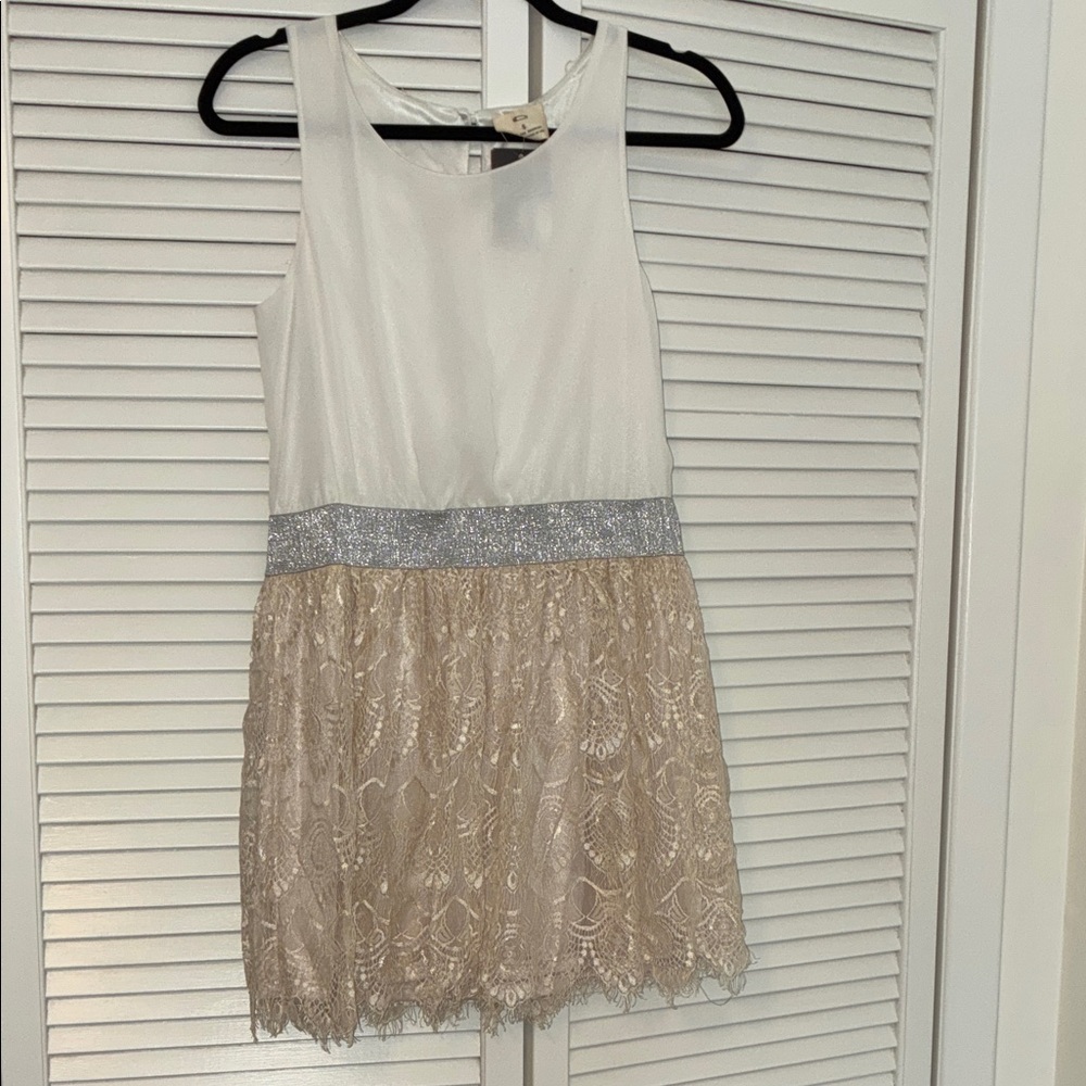 Pins & Needles White, Cream, Silver Mini Dress circa 2013